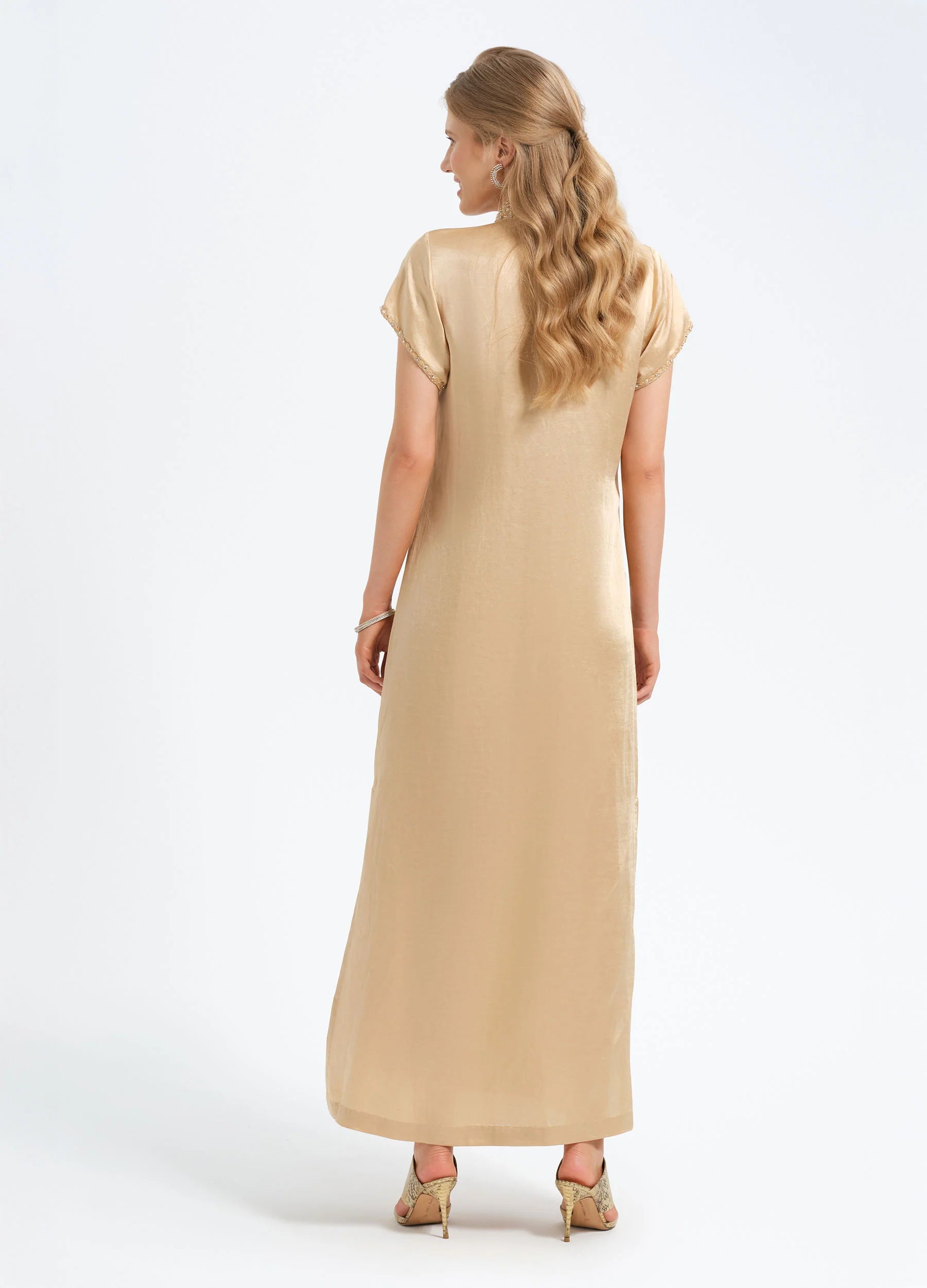 Bella Tu Cap Sleeve Caftan - Champagne