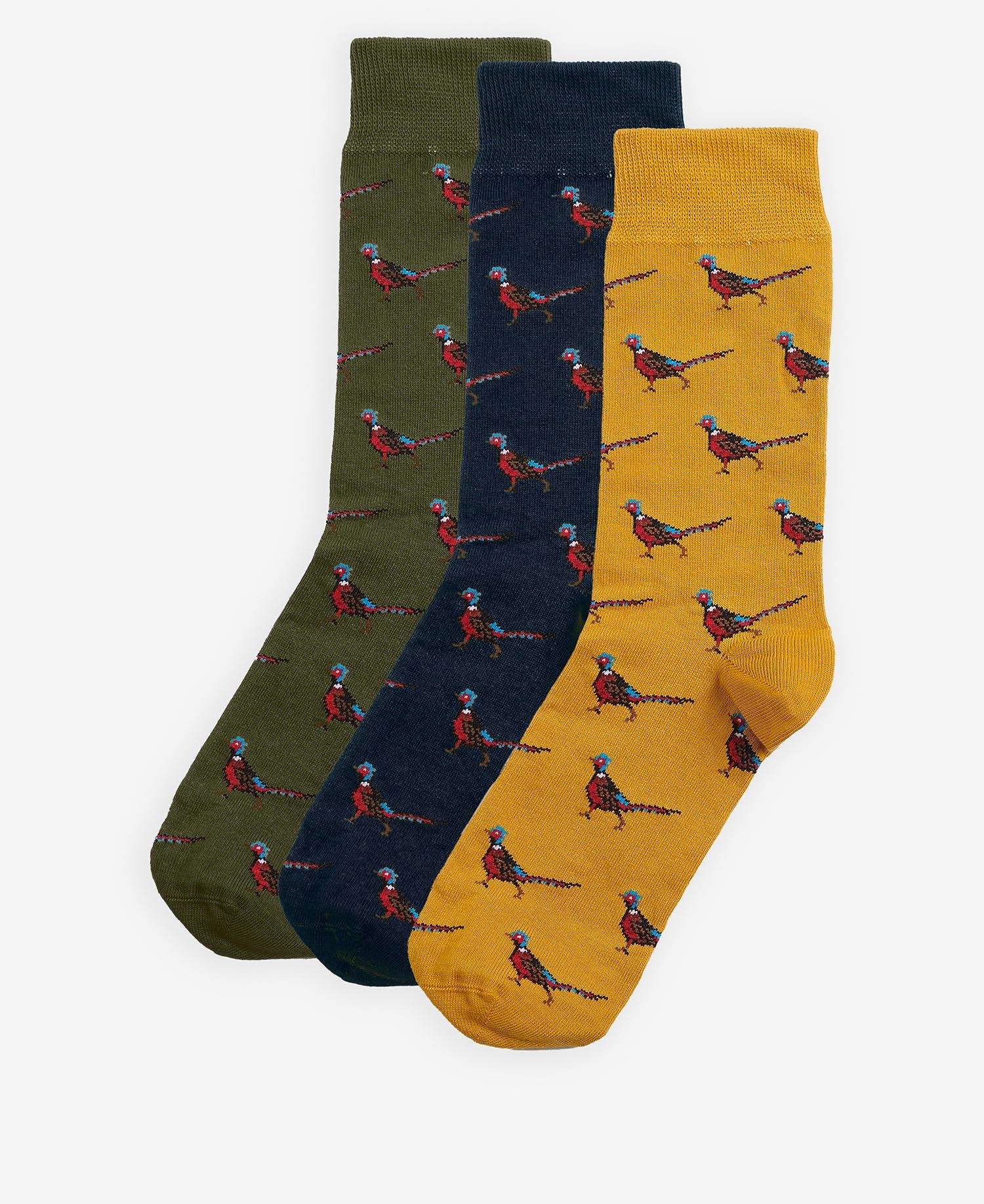 Barbour Pheasant Socks - Gift Boxed - Forest Mist