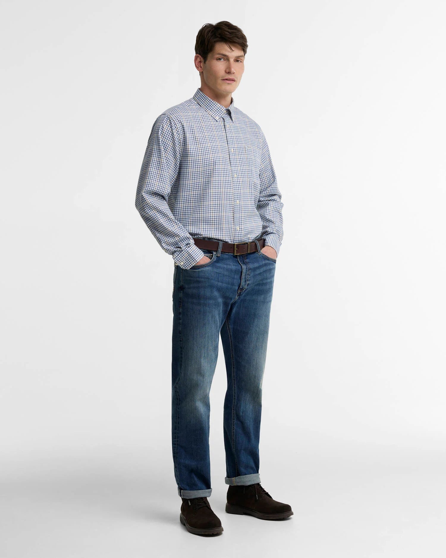 Barbour Henderson Regular Thermo Weave Checked Shirt | Deep Blue