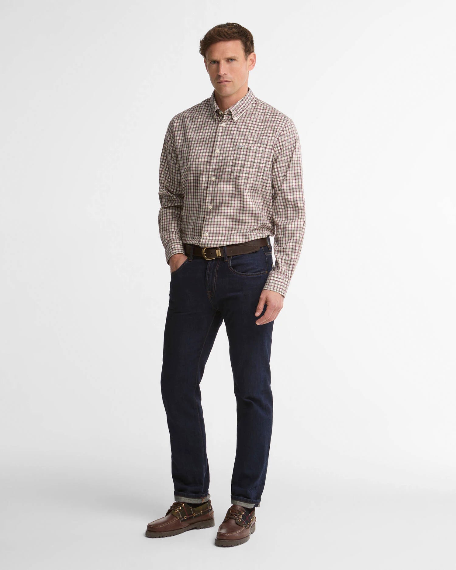 Barbour William Regular Fit Checked Shirt | Olive
