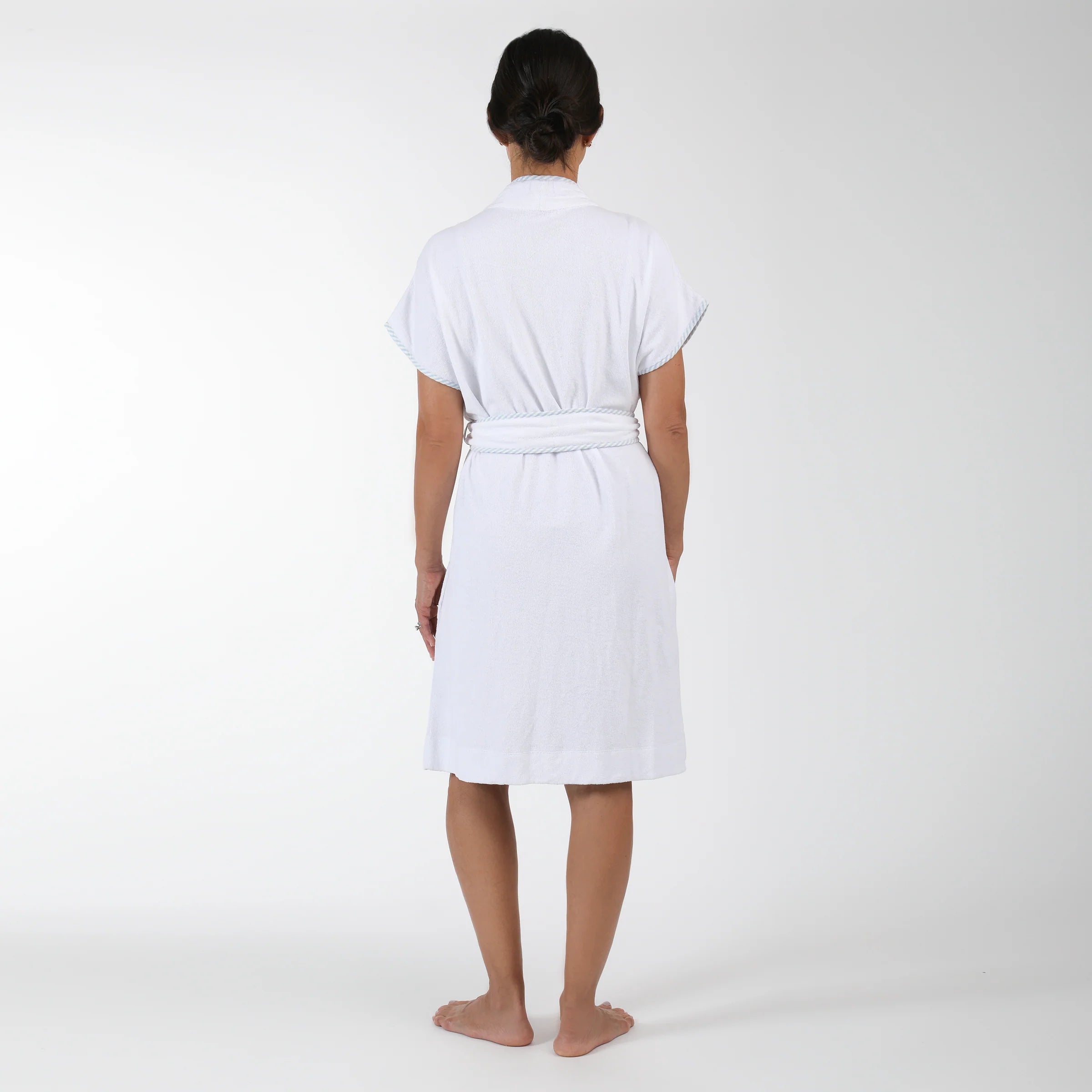 Lenora Terry Cotton Robe - Blue