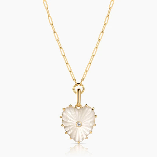Malene Mother Of Pearl Clip Charm & Finn Necklace