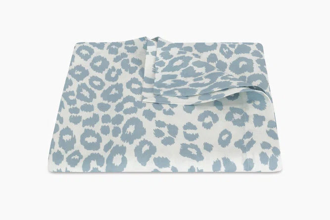 Matouk Iconic Round Leopard Tablecloth - (green or sky)