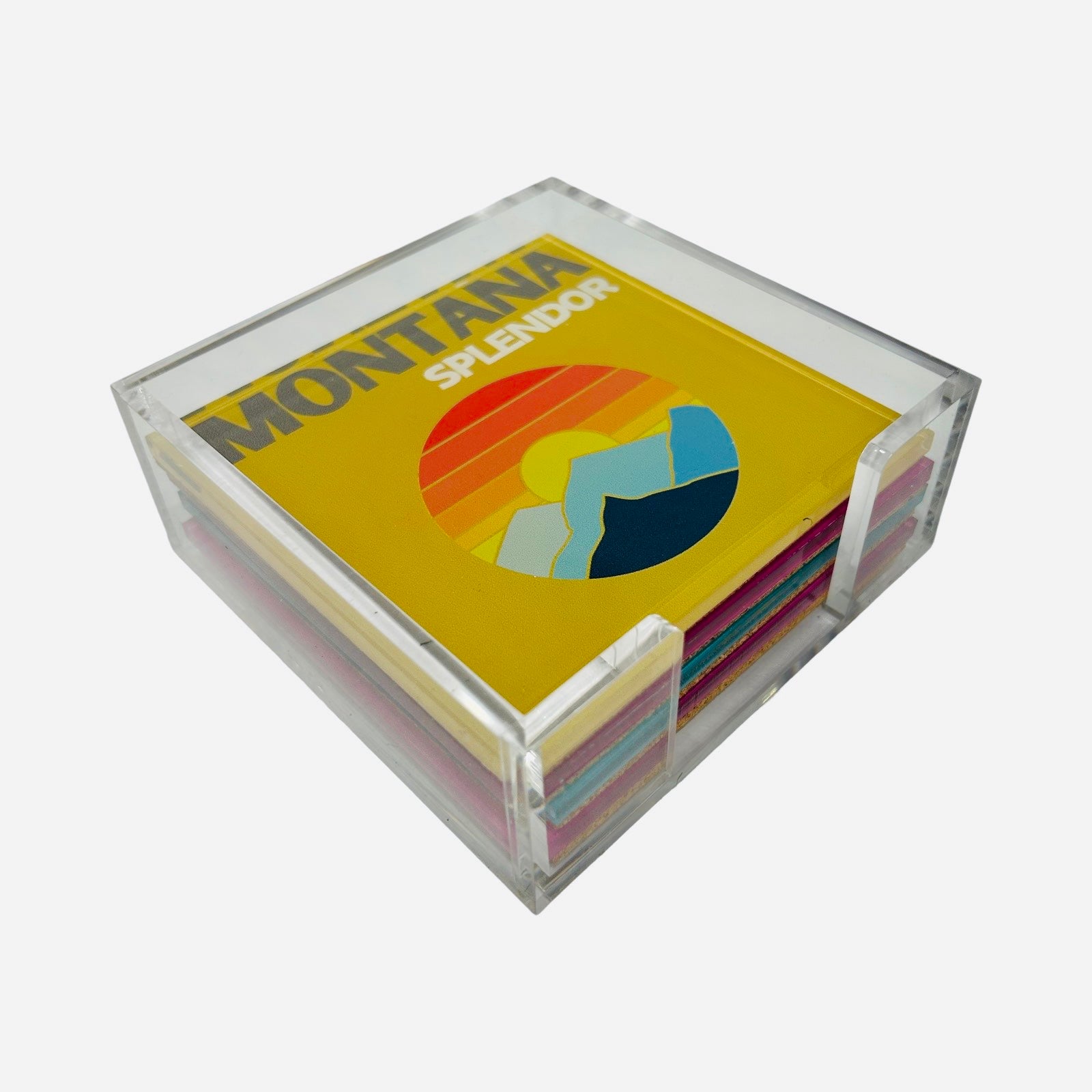 Lucite Travel Coasters - 9 Locales