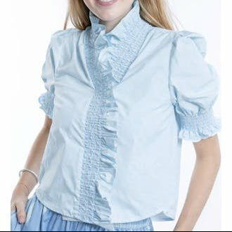The Burgess Collection Kiki Ruffle Shirt | Sky
