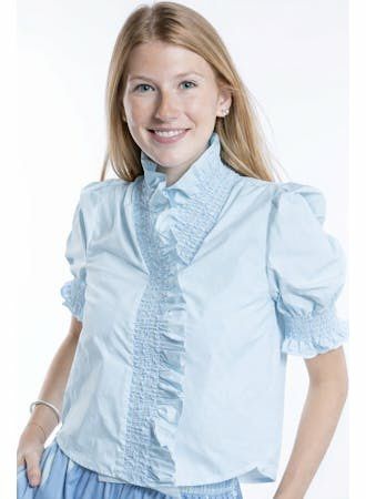 The Burgess Collection Kiki Ruffle Shirt | Sky