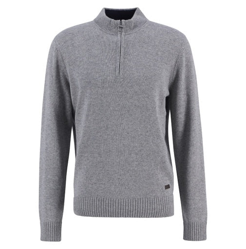Barbour Kelson Half Zip Knitted Sweater - Grey Marl