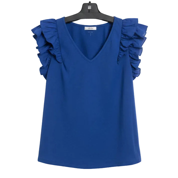 Tyler Boe Emerson Ruffle Tee - Deja Blue