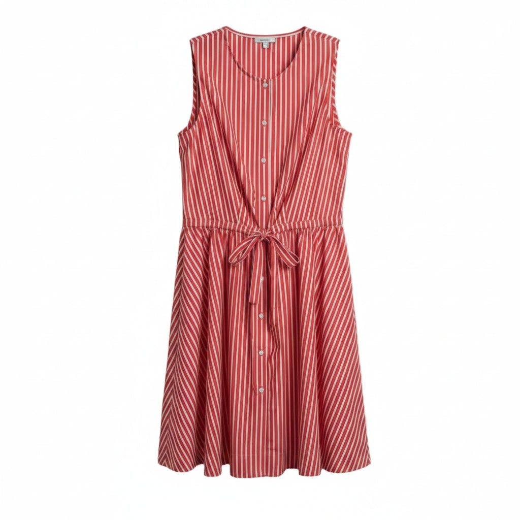 Tyler Boe Sadie Button Down Dress - Salsa and White Stripe