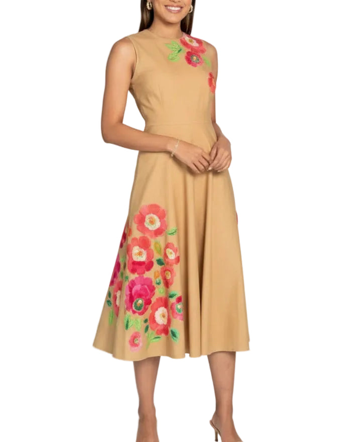 Elizabeth James Claire Dress - Poppy Patch Iced Coffee