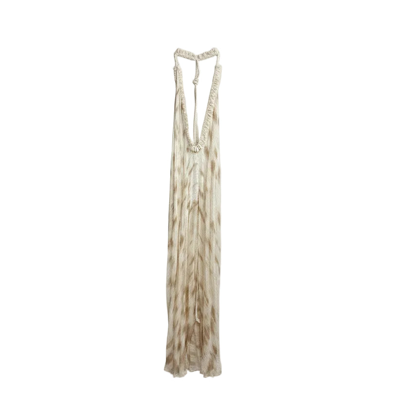 Fringe Halter/Shell Dress - Shimmer Tan