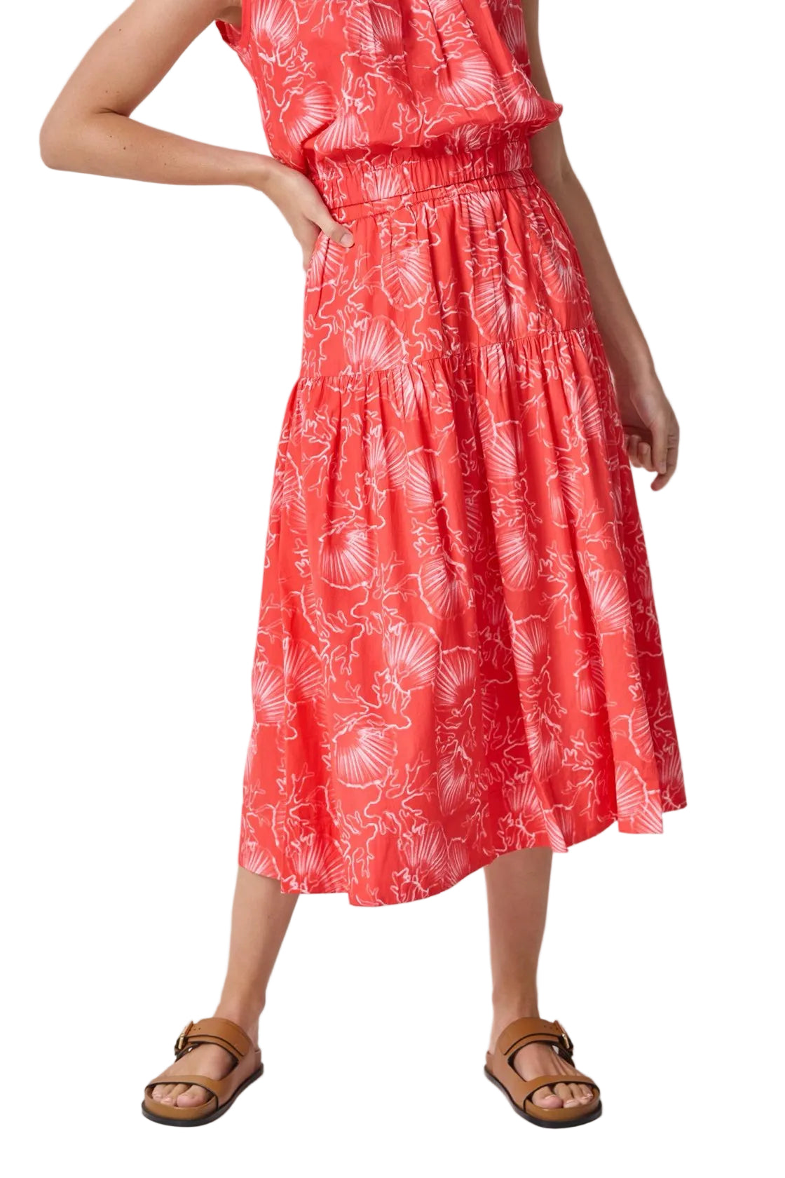 Lilla P Poplin Yoke Skirt - Zinnia Print