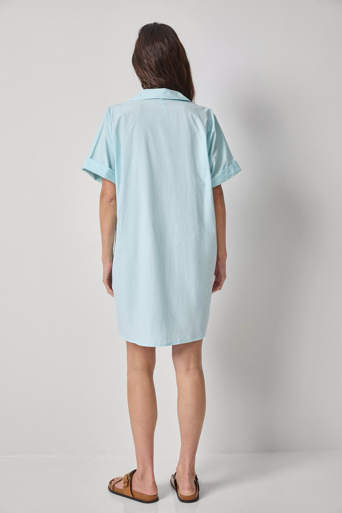 LIilla P Poplin Dolman Shirt Dress - Seabreeze