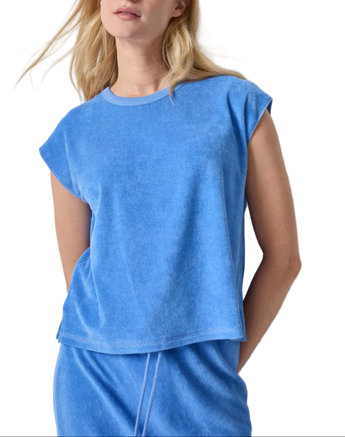 Lilla P Terry Boxy Sleeveless Top - Ultramarine