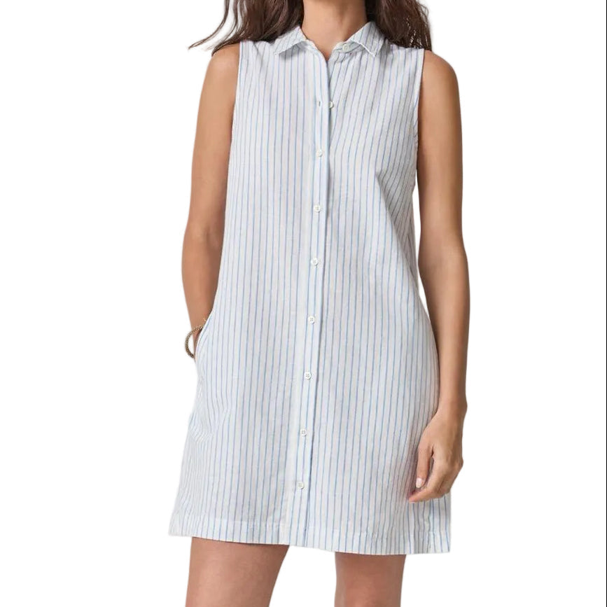 Lilla P Striped Button Down Dress - Capri Stripe