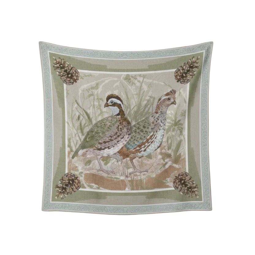 Austin Williams Art Pink Quail Pair - Double-Sided Silk Scarf