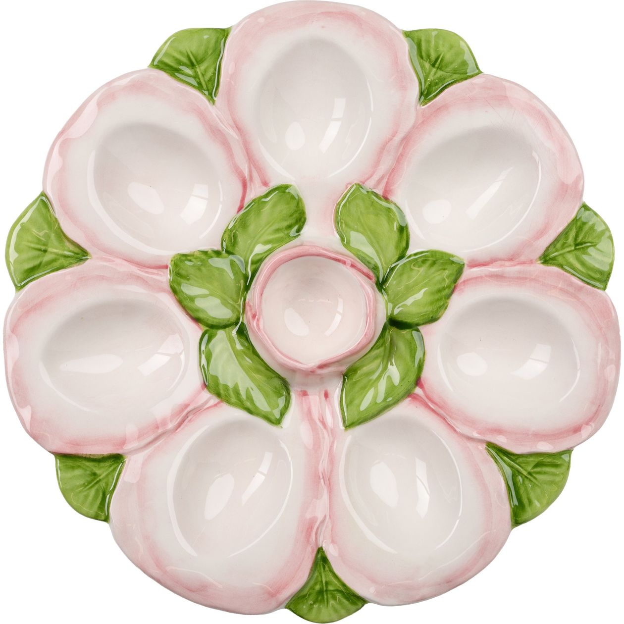 Pink and White Egg Plate