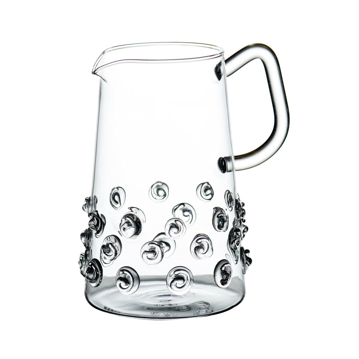 Glass Pitcher with Swirls
