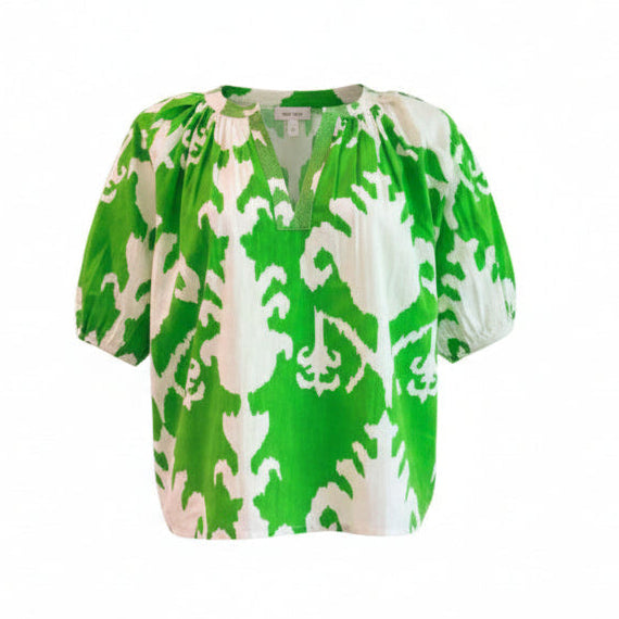 Fitzroy & Willa Sallie Top - Green Ikat