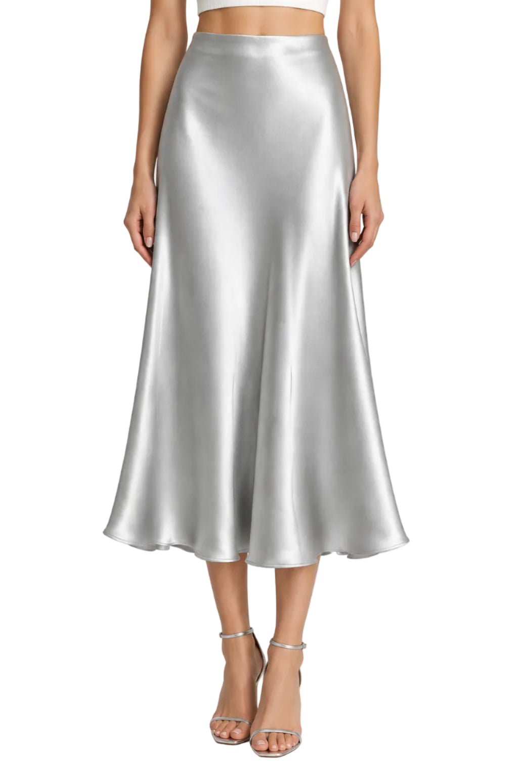 Tyler Boe Edie Charmeuse Skirt | Silver
