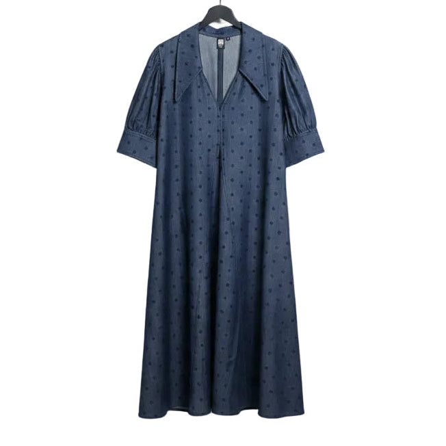 Amber Denim Dots Dress