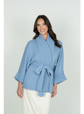 Emily McCarthy Willo Wrap Sweater - Blu
