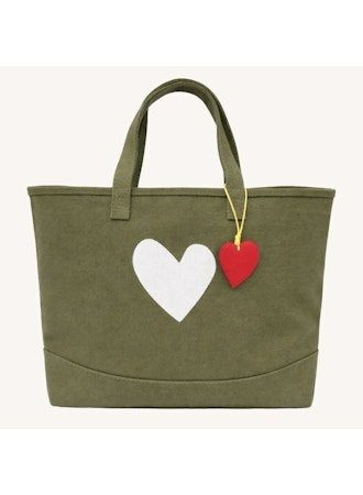 Kerri Rosenthal Imperfect Heart Tote | Army Green
