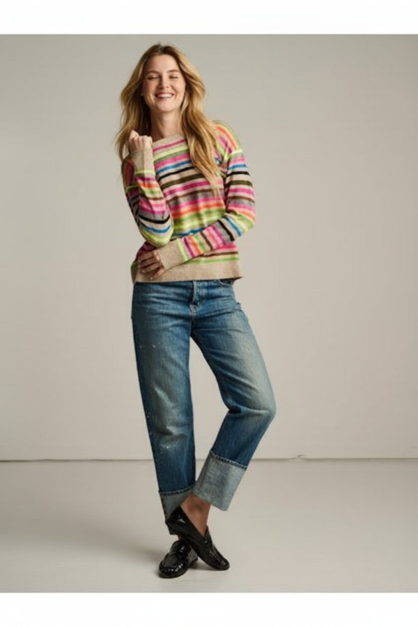 Lisa Todd Hype the Stripe Sweater | Oat Multi