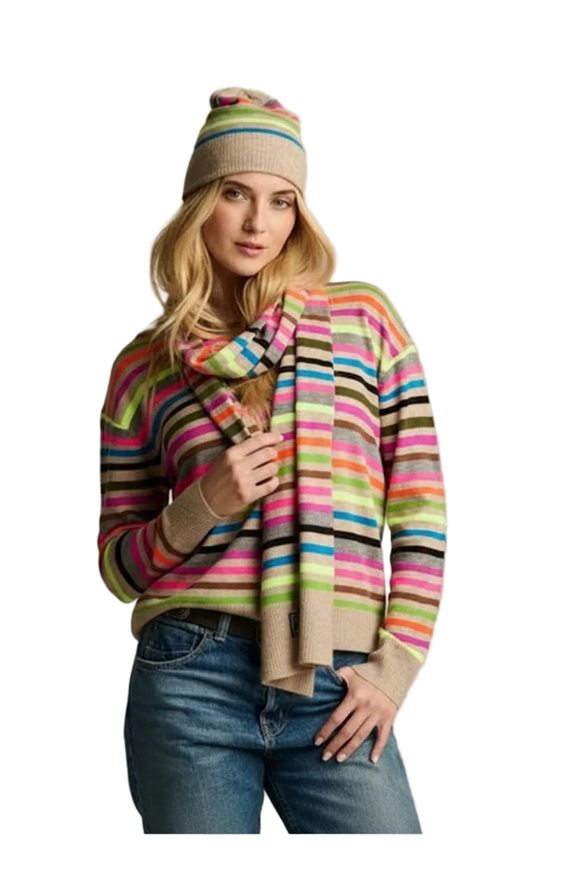 Lisa Todd Hype the Stripe Scarf | Oat Multi