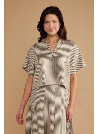 Thomas & Lourdes London Top | Olive Grove Stripe