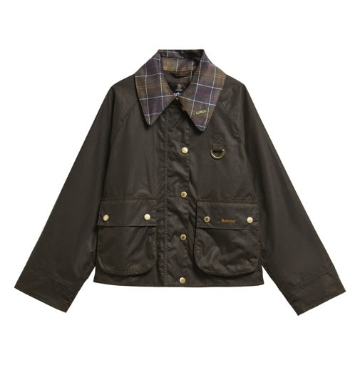 Barbour Icons Tartan Collar Spey Wax Jacket | Olive Classic