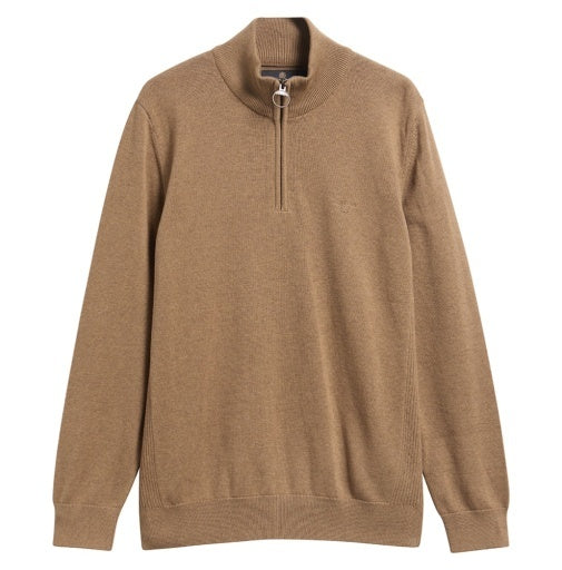 Barbour Cotton Half Zip Knitted Jumper | Sandstone