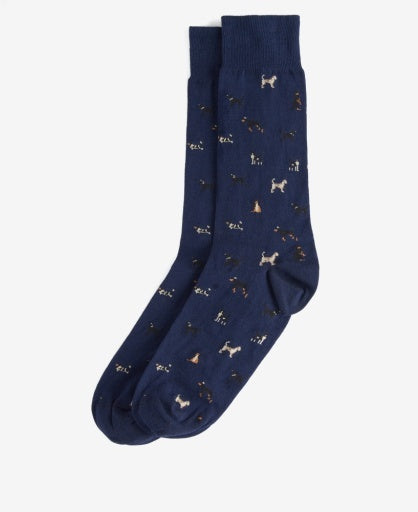 Barbour Mavin Socks | Mid Blue Dog