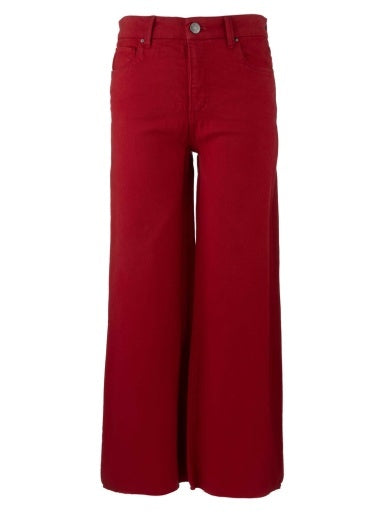 KUT FROM THE KLOTH Meg High Rise Fab Ab Wide Leg | Ruby Red