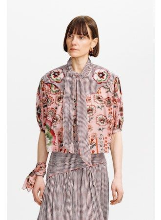 Carolina K Jena Top | Antique Floral Pink