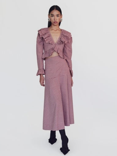 DE LORETA - Valencia Skirt - Vichy Red