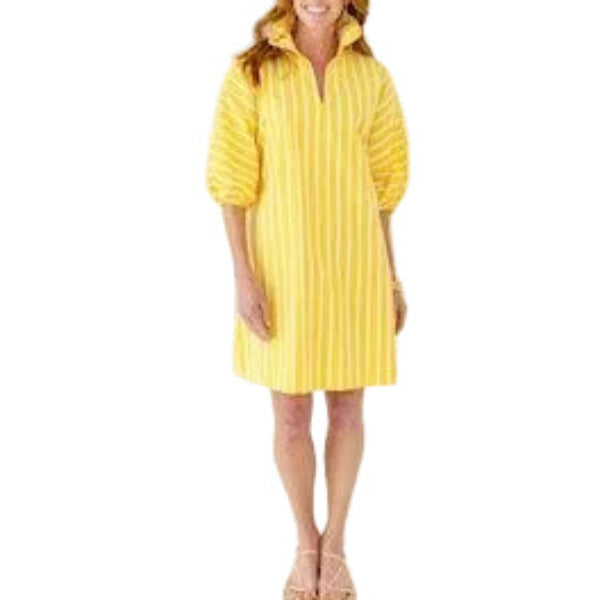 Caryn Lawn Sloane Dress Yellow Stripe