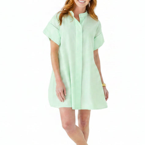 Caryn Lawn Margo Seersucker Dress - Green