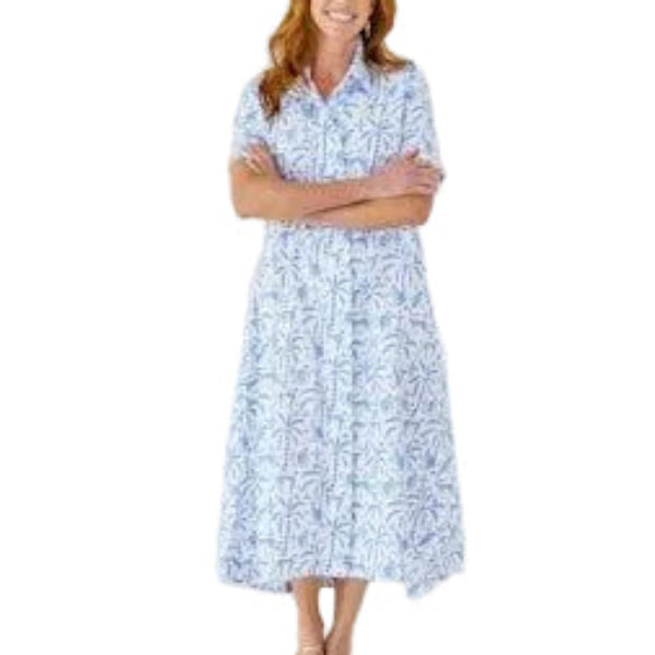 Caryn Lawn Millie Jungle Dress Blue