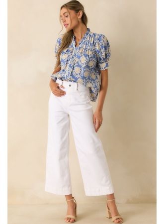 Prosperina Short Sleeve Top - Bloomport Print