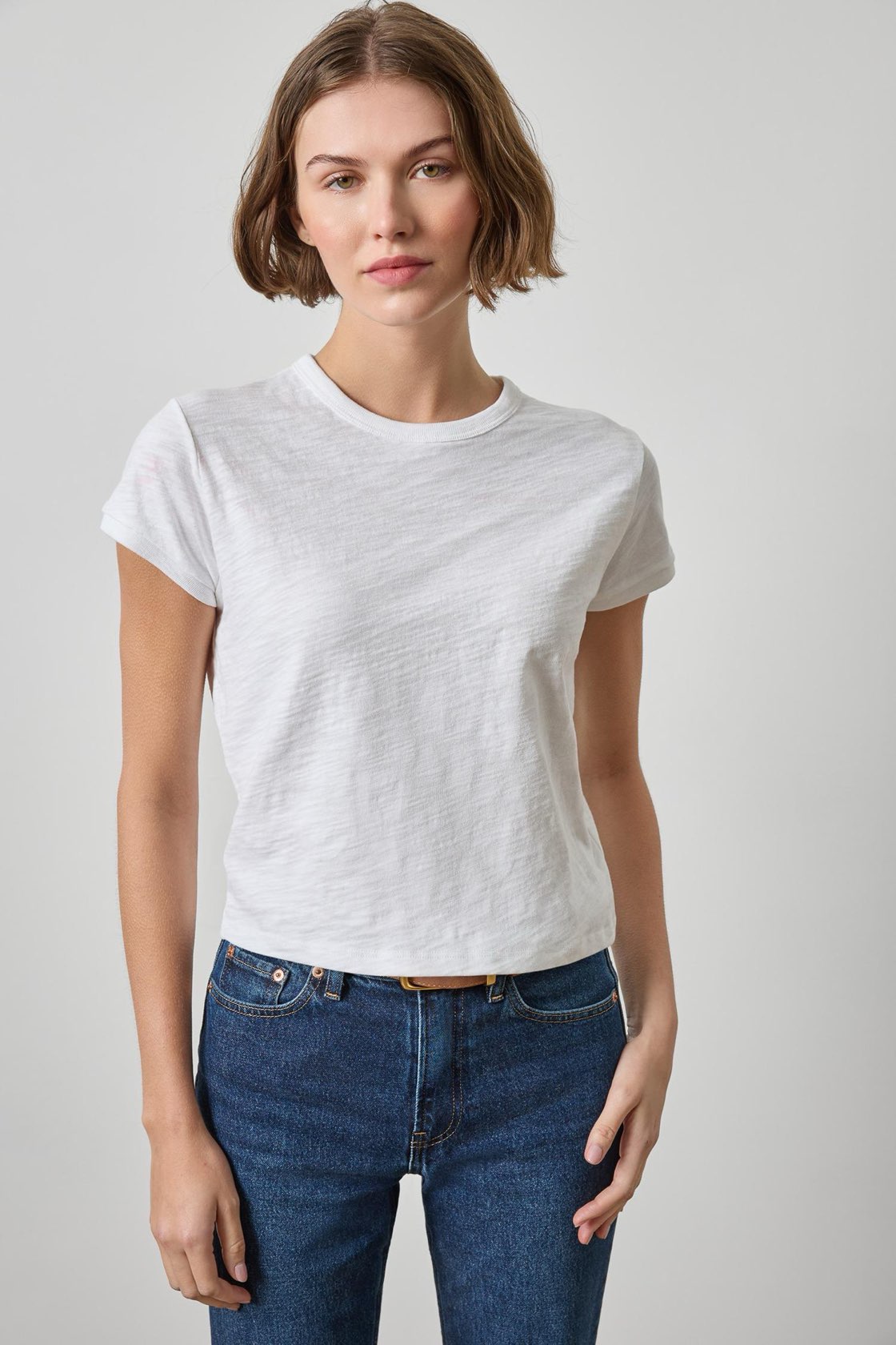 Lilla P Boxy Cap Sleeve Top | White