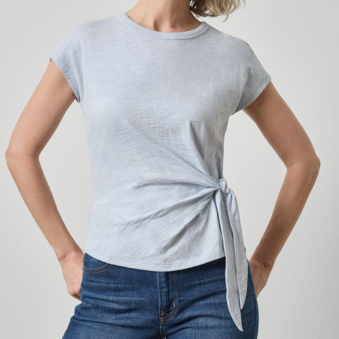 Lilla P Tie Front Tee | Glacier