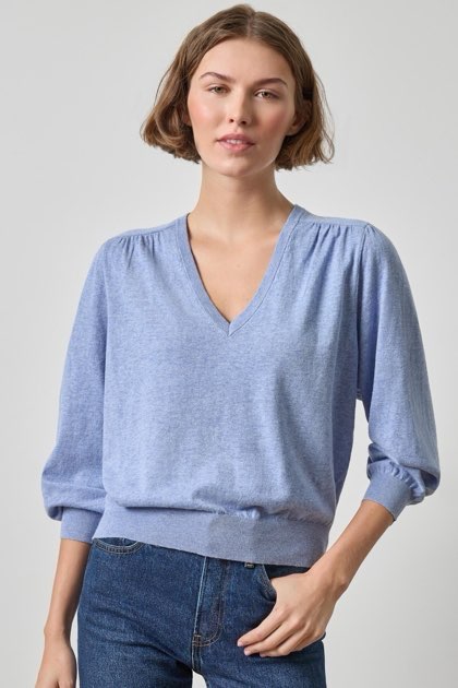 Lilla P V-Neck Blouson Sweater | Lake