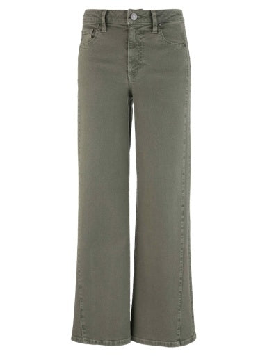 Kut from the Kloth Meg High Rise Wide Leg Side Panel - Juniper Green