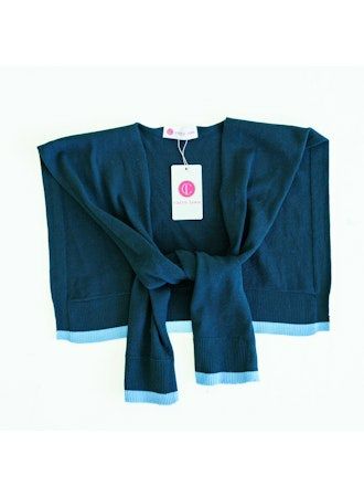 Caryn Lawn Cardi | Navy/Light Blue