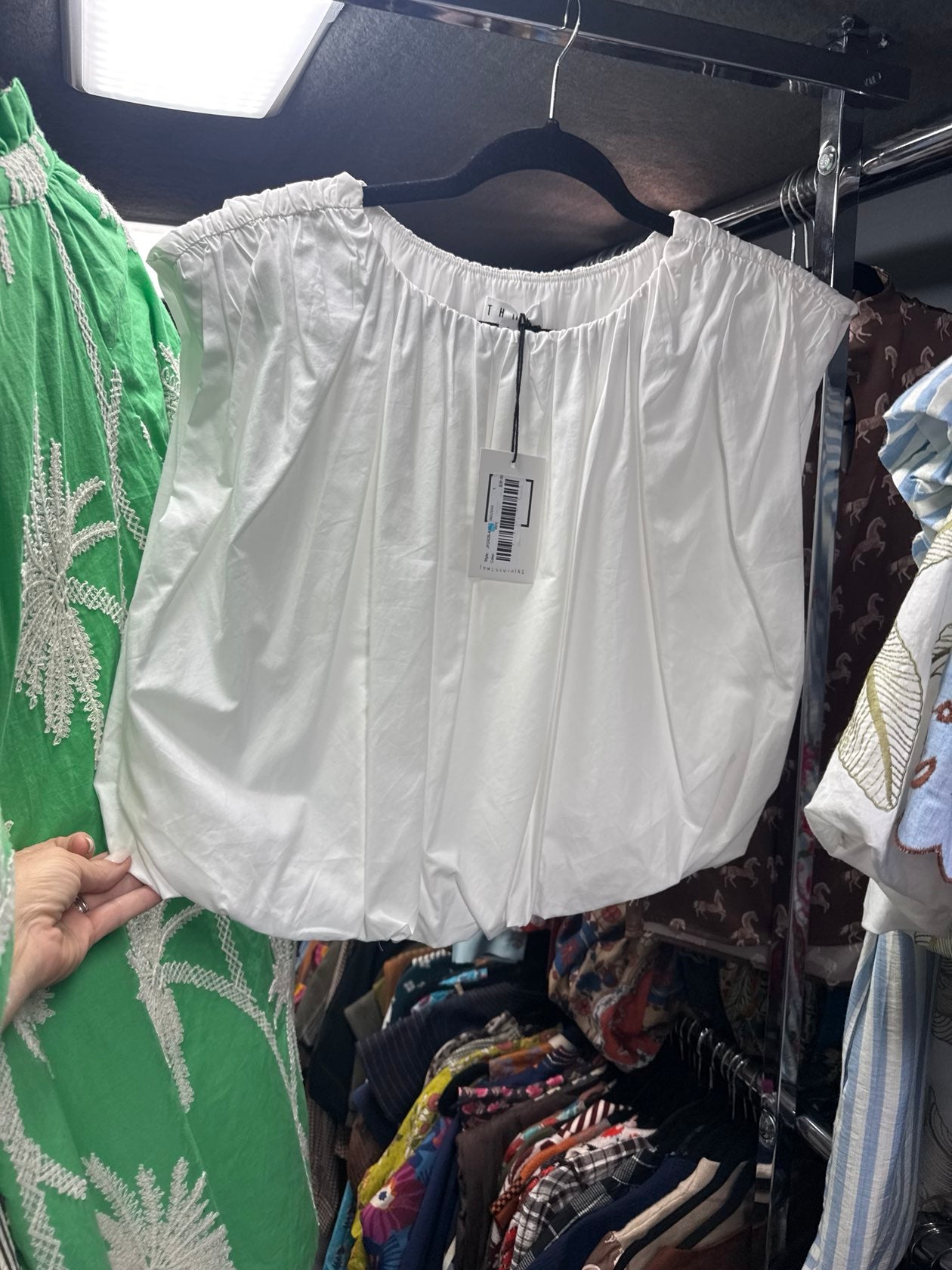 Sleeveless Bubble Top - White