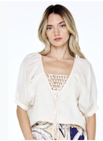 Ciebon Mazie Crochet Detail Blouse - Chalk