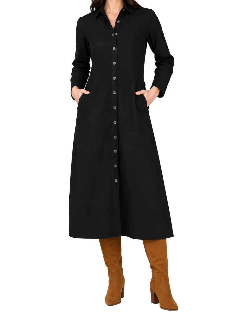 Holly Shae Adele Cord Dress | Hunter Green and Black