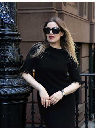 White & Warren Cashmere Blend Fringe Tee