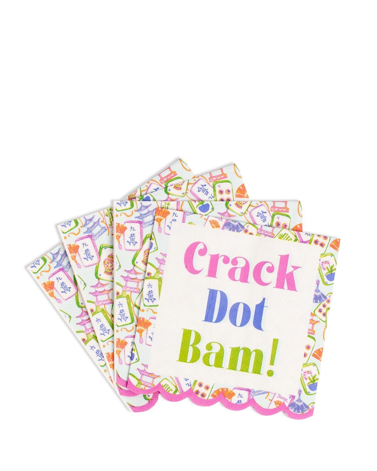Crack Dot Bam Scallop Cocktail Napkins